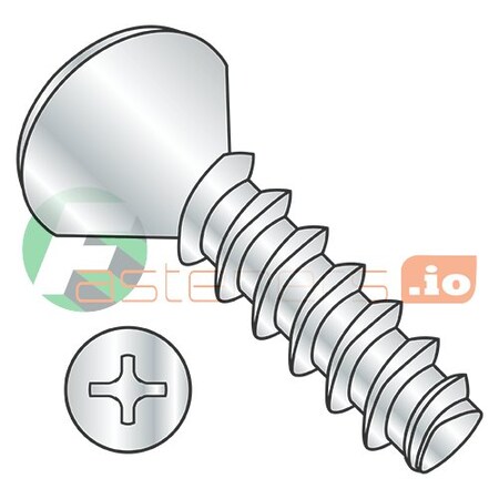 Newport Fasteners Thread Forming Screw, #4 x 1/2 in, Zinc Plated Steel Oval Head Phillips Drive, 9000 PK 378292